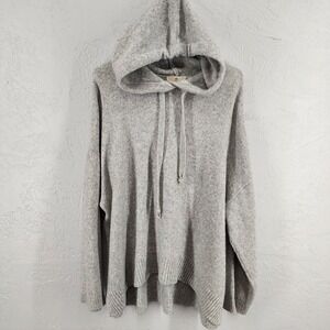 HM LOGG Gray Oversized Knit Hooded Sweater Womens Size M/L Cozy Loungewear